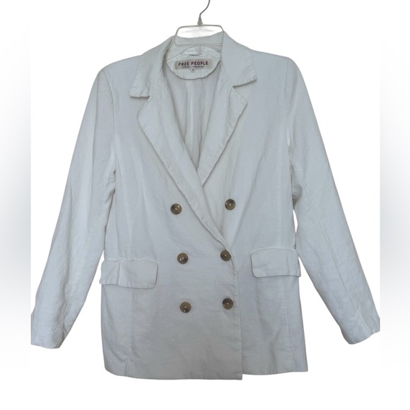 Free people white Olivia blazer no belt size XS - Picture 4 of 11